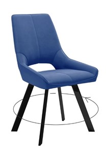 Обеденный стул 268 поворотный, микровелюр Z20 синий, ножки черные в Южно-Сахалинске