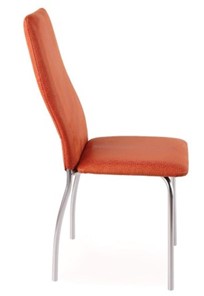 Обеденный стул Волна, каркас хром люкс, нубук -  оранжевый в Южно-Сахалинске