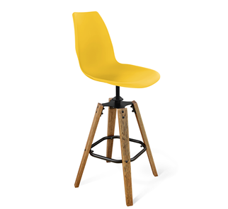 Барный стул SHT-ST29/S93 (желтый ral 1021/брашированный коричневый/черный муар) в Южно-Сахалинске