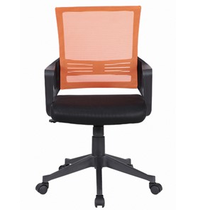 Кресло компьютерное Brabix Balance MG-320 (с подлокотниками, комбинированное черное/оранжевое) в Южно-Сахалинске