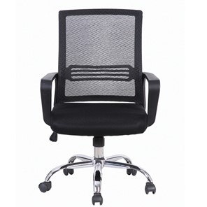 Кресло компьютерное Brabix Daily MG-317 (с подлокотниками, хром, черное) 531833 в Южно-Сахалинске