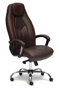 Компьютерное кресло BOSS Lux, кож/зам, коричневый/коричневый перфорированный, арт.9816 в Южно-Сахалинске