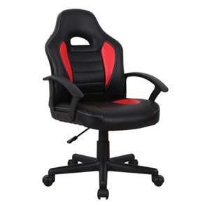 Кресло компьютерное BRABIX "Spark GM-201", экокожа, черное/красное, 532503 в Южно-Сахалинске