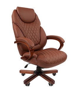 Кресло компьютерное CHAIRMAN 406, коричневый в Южно-Сахалинске