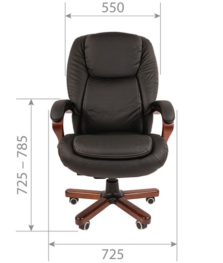 Офисное кресло CHAIRMAN 408 кожа черная в Южно-Сахалинске - изображение 1