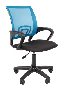 Кресло офисное CHAIRMAN 696 black LT, голубое в Южно-Сахалинске