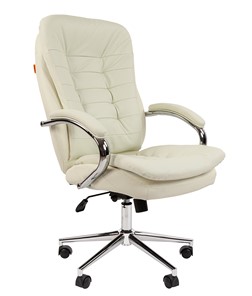 Офисное кресло CHAIRMAN 795 кожа, цвет белый в Южно-Сахалинске
