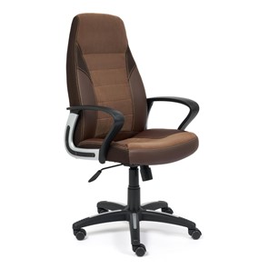 Офисное кресло INTER кож/зам/флок/ткань, коричневый, 36-36/6/TW-24 арт.15028 в Южно-Сахалинске