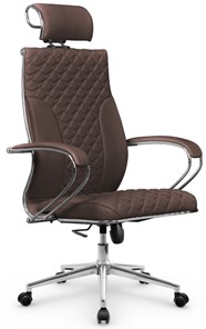 Кресло офисное Metta L 2c 44C/K116 Infinity Easy Clean топган OMS, нижняя часть 17853 темно-коричневый в Южно-Сахалинске