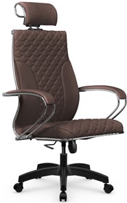 Кресло офисное Metta L 2c 44C/K116 Infinity Easy Clean топган OMS, нижняя часть 17859 темно-коричневый в Южно-Сахалинске