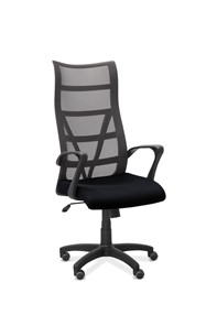 Кресло в офис Топ, сетка/ткань TW / черная/ серая в Южно-Сахалинске