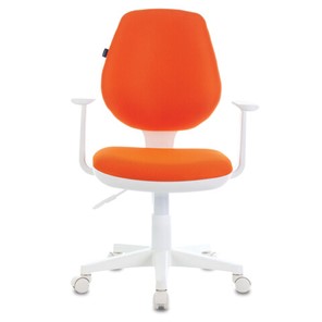 Офисное кресло Brabix Fancy MG-201W (с подлокотниками, пластик белый, оранжевое) 532410 в Южно-Сахалинске