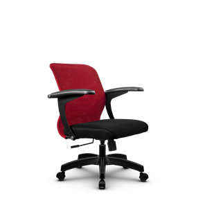 Кресло офисное SU-M-4/подл.160/осн.001, Красный/Черный в Южно-Сахалинске
