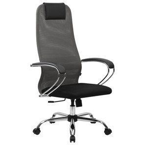 Офисный стул BRABIX PREMIUM "Ultimate EX-800" хром, плотная двойная сетка Х2, черное/серое, 532912 в Южно-Сахалинске