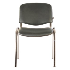 Офисный стул Brabix Iso CF-001 (хромированный каркас, кожзам серый) 531426 в Южно-Сахалинске
