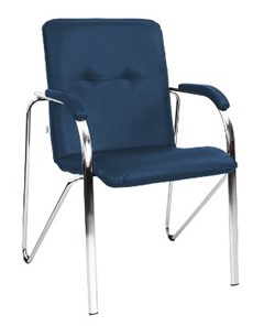 Офисный стул Samba Chrome синий, подлокотники в ткани в Южно-Сахалинске