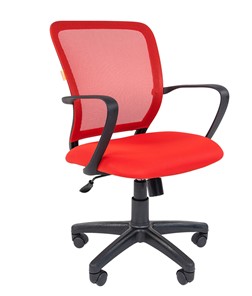 Кресло CHAIRMAN 698 black TW-69, ткань, цвет красный в Южно-Сахалинске