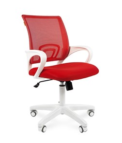 Офисное кресло CHAIRMAN 696 white, ткань, цвет красный в Южно-Сахалинске