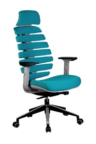 Компьютерное кресло Riva Chair SHARK (Лазурный/серый) в Южно-Сахалинске