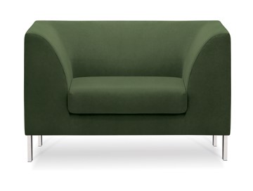 Кресло мягкое Сиеста, ткань Сахара / зеленая С39 в Южно-Сахалинске