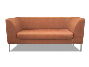 Мягкий офисный диван Сиеста 2-местный, ткань Сахара / терракотовая С12 в Южно-Сахалинске