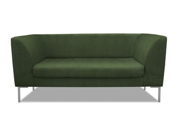 Офисный диван мягкий Сиеста 2-местный, ткань Сахара / зеленая С39 в Южно-Сахалинске