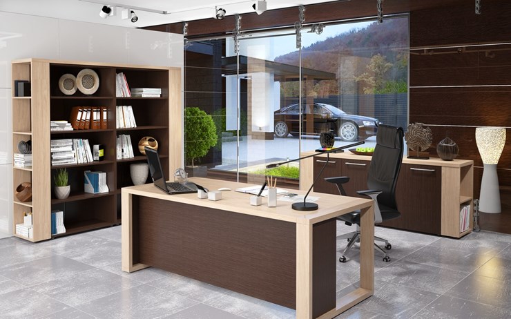 Кабинет руководителя ALTO с высоким шкафом для одежды, низким для документов и журнальным столиком в Южно-Сахалинске - изображение 3