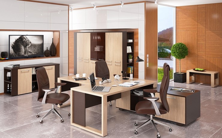 Кабинет руководителя ALTO с высоким шкафом для одежды, низким для документов и журнальным столиком в Южно-Сахалинске - изображение 5