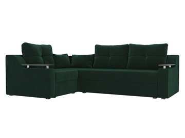 Угловой раскладной диван Кронос боннель, Зеленый (Велюр) в Южно-Сахалинске