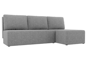 Угловой диван с оттоманкой Поло, Серый (рогожка) в Южно-Сахалинске