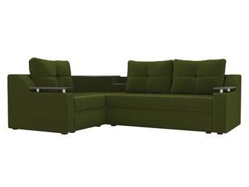 Угловой раскладной диван Тесей Боннель, Зеленый (Микровельвет) в Южно-Сахалинске