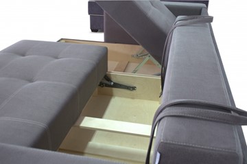 Угловой диван Fashion soft 210 (Uno grey + Brix latte) в Южно-Сахалинске - предосмотр 3
