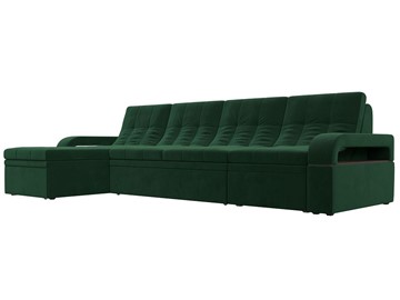 Угловой раскладной диван Лига-035 Лонг, Зеленый (Велюр) в Южно-Сахалинске