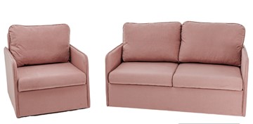 Набор мебели Brendoss Амира розовый диван + кресло в Южно-Сахалинске