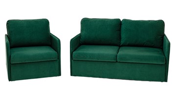 Комплект мебели Амира зеленый диван + кресло в Южно-Сахалинске