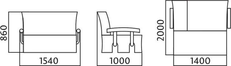 Диван прямой Аккордеон без боковин, спальное место 1400 в Южно-Сахалинске - изображение 3