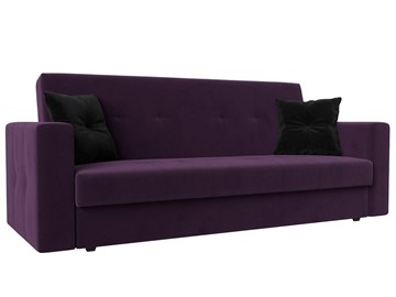 Прямой диван Лига-016, Фиолетовый\Черный (велюр) в Южно-Сахалинске