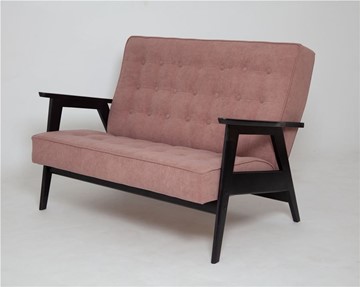 Прямой диван Ретро, двухместный (венге / RS 12 - розовый) в Южно-Сахалинске