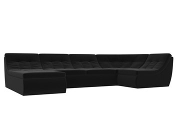 Модульный раскладной диван Холидей, Черный (микровельвет) в Южно-Сахалинске