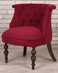 Кресло Элевуд Бархат (бордовый/темно-коричневый) в Южно-Сахалинске