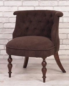 Кресло Элевуд Бархат (темно-коричневый/темно-коричневый) в Южно-Сахалинске