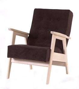Кресло Элевуд Ретро (беленый дуб / RS 32 - коричневый) в Южно-Сахалинске