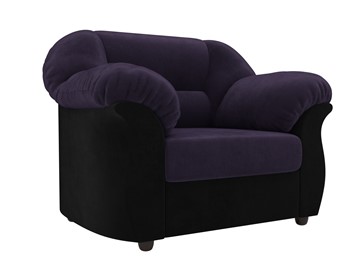 Кресло в гостиную Карнелла, Фиолетовый/Черный (велюр) в Южно-Сахалинске