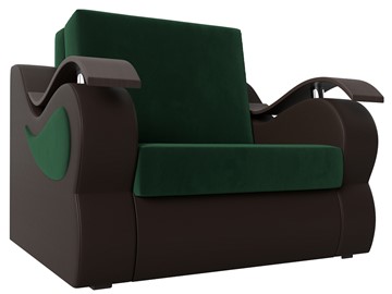 Кресло-кровать Меркурий (60), Зеленый\Коричневый (Велюр\Экокожа) в Южно-Сахалинске