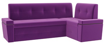 Раскладной кухонный диван Деметра угловой, Фиолетовый (микровельвет) в Южно-Сахалинске