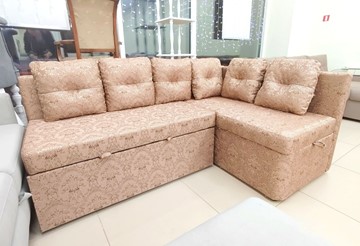 Кухонный угловой диван Яшма 1 ДУ Весь в ткани Жаккард AFINA 06 в Южно-Сахалинске