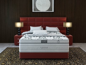 Двуспальная кровать Chocolate/Podium M 160х200, Микровелюр (Manhattan Гранатовый) в Южно-Сахалинске