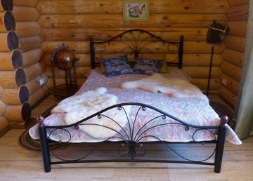 Двуспальная кровать Фортуна 2, 1600, черный/черный в Южно-Сахалинске
