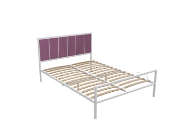 Двуспальная кровать Малахит люкс с ортопедическим основанием 1600x2000 (Белый муар) в Южно-Сахалинске