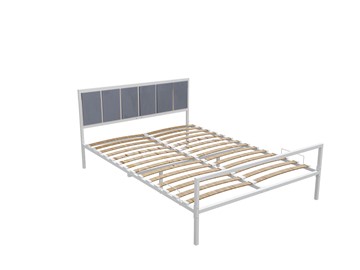 Кровать двуспальная Малахит с ортопедическим основанием 1800x2000 (Белый муар) в Южно-Сахалинске
